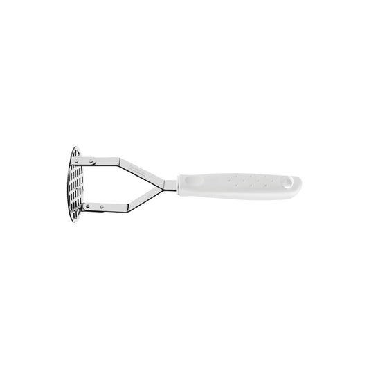 UTILITA Potato Masher with Durable Plastic Polypropylene Handle, Kitchen Utensil for Effortless Mashing of Potatoes and Vegetables, Heat-Resistant, Easy-to-Clean, Dishwasher Safe - White