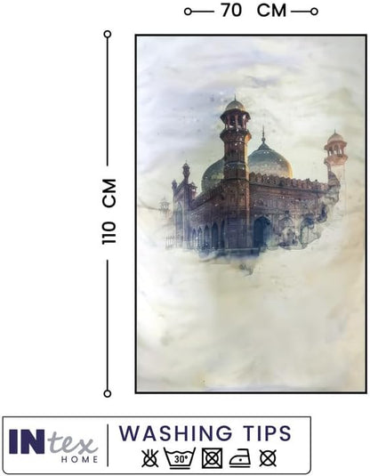 Prayer Rug, Luxury Velvet Fabric with Digital Print, Soft Comfortable Islamic Mat for Daily Prayers, Elegant Lightweight Foldable for Mosque or Home Use