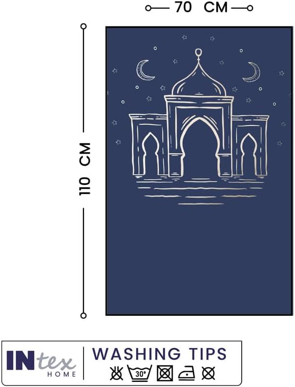 Prayer Rug, Luxury Velvet Fabric with Digital Print, Soft Comfortable Islamic Mat for Daily Prayers, Elegant Lightweight Foldable for Mosque or Home Use