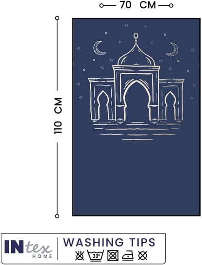 Prayer Rug, Luxury Velvet Fabric with Digital Print, Soft Comfortable Islamic Mat for Daily Prayers, Elegant Lightweight Foldable for Mosque or Home Use
