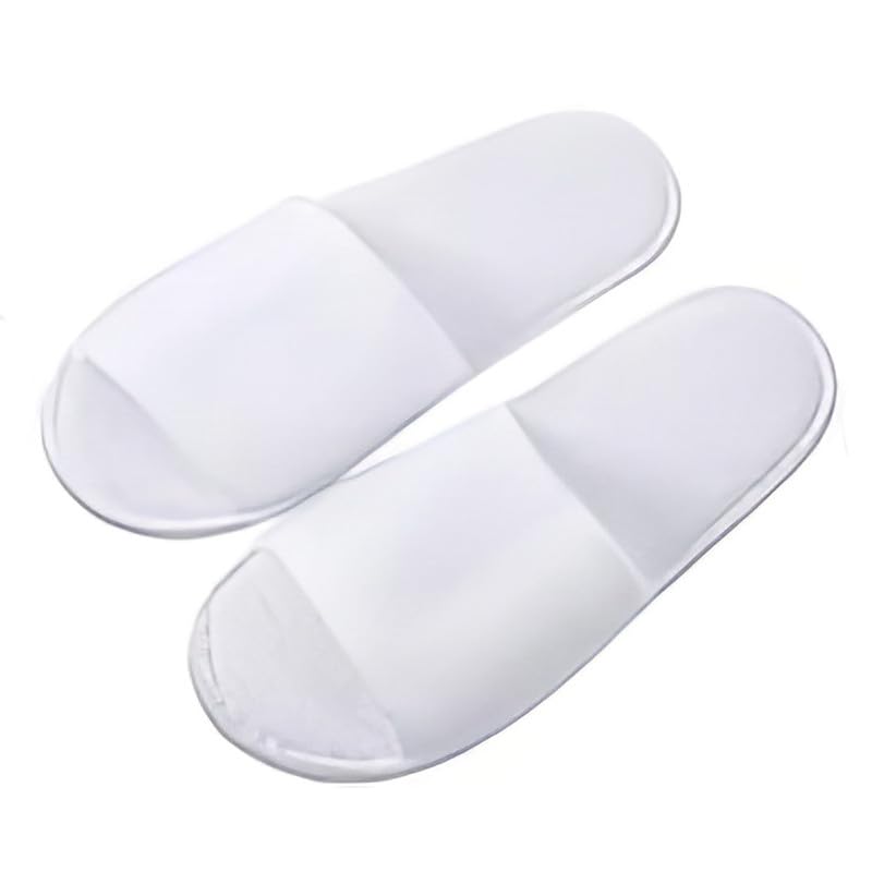 INtex HOME Disposable Open-Toe Slippers - Soft Non-Slip Toweling with EVA Sole for Women & Men Perfect for Hotels Spa Weddings and Guest Use - 2 Pairs, One Size