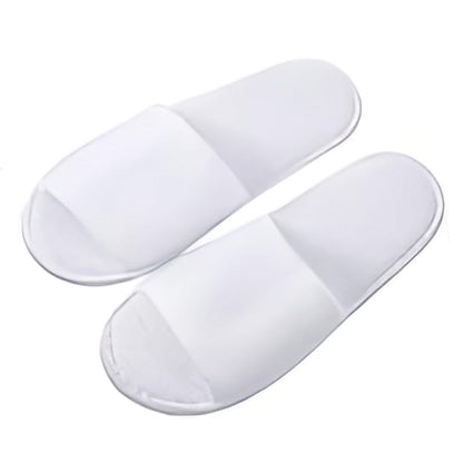 INtex HOME Disposable Open-Toe Slippers - Soft Non-Slip Toweling with EVA Sole for Women & Men Perfect for Hotels Spa Weddings and Guest Use - 2 Pairs, One Size