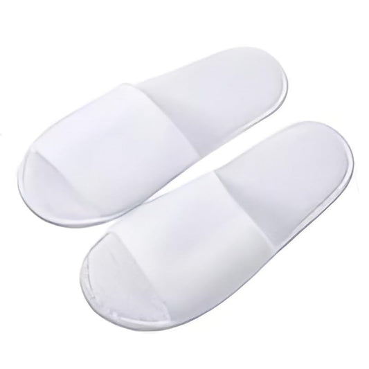 INtex HOME Disposable Open-Toe Slippers - Soft Non-Slip Toweling with EVA Sole for Women & Men Perfect for Hotels Spa Weddings and Guest Use - 2 Pairs, One Size