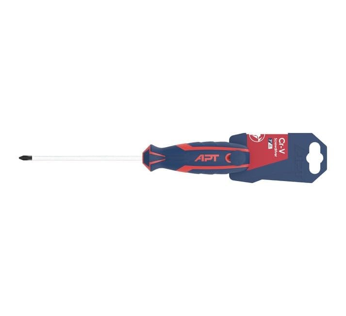 APT HT AH140274-6x150 Slotted Screwdriver with 2 Color Handle and Card Holder, 6mm x 150mm Size