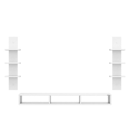 Carlet Wood WalLMount TV Unit/TV Stand, WalLSet Top Box Stand/TV Cabinet, White, IdeaLUpto 101.6 cm, D.I.Y Assembly, Floating Entertainment Shelf