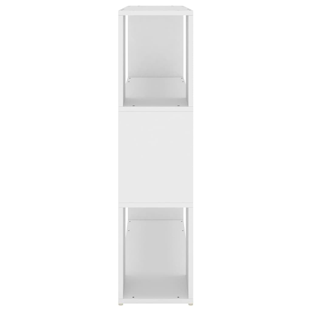Puraday White Bookcase and Divider, 100 x 24 x 94 cm Modern Wall Shelf, Staggered Room Divider with an Elegant and Classic Design, Freestanding Geometric Storage Unit