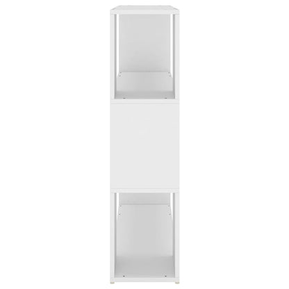 Puraday White Bookcase and Divider, 100 x 24 x 94 cm Modern Wall Shelf, Staggered Room Divider with an Elegant and Classic Design, Freestanding Geometric Storage Unit