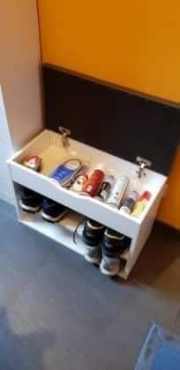 Shoe Cabinet and Storage Box, 60cm Wide Manufactured Wood Shoe Rack in a Light Grey Finish, Compact and Stylish Organizer for Entryway, Hallway, or Closet Furniture