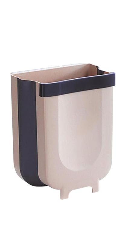 Hanging Trash Can for Kitchen Cabinet Door - 9L Waste Container, Plastic Bin for Cabinet Door, Kitchen Drawer, Bedroom, Room, Car, Home, Office