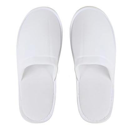 INtex HOME Closed Toe Disposable Slippers - Comfortable and Lightweight Guest Slippers for Hotels Spas and Home - for Men and Women 2 Pairs - White, One Size