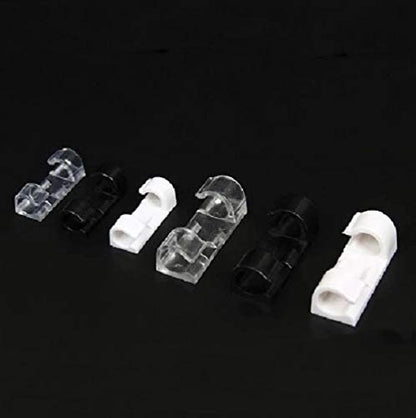 Cable Clips Organizer - 20 pcs - Self-Adhesive Drop Wire Holder Cord Management-Clear