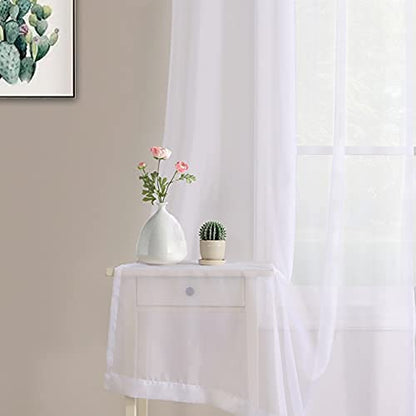 INtex CURTAINS HOUSE Luxury Voile Chiffon Curtains- Steel Grommets Luxury Fabric – 1 piece (300W X 230L CM, White)