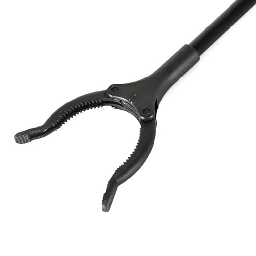 IMUU Extra Long Pickup Aid Trash Picker Upper, Heavy Duty Trash Grabber Pickup Stick, Rotating Hand, Long Pick up Helping Reach Hand Stick Claw Trash Arm Grip for Garden, Picnic (Black)