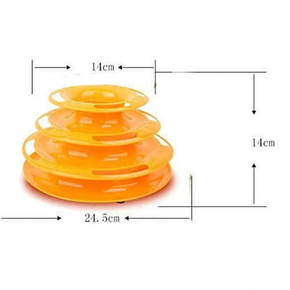 Tower of Tracks Cat Toy, Cheese Chase Toy Interactive Cat Toy
