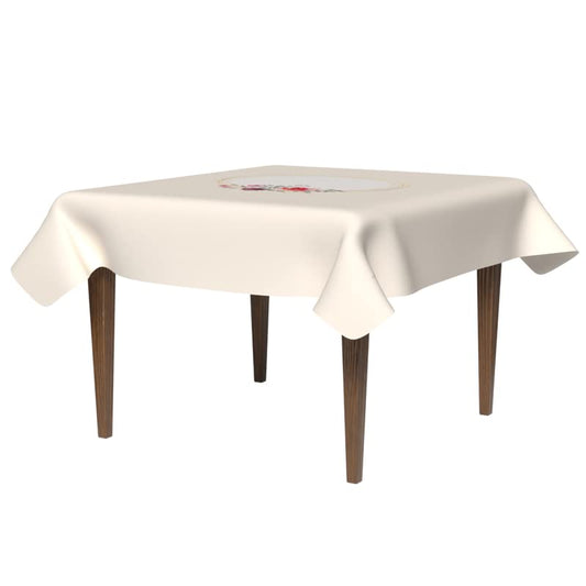 Floral Sun Waterproof Tablecloth, a Multicolor 140x140 cm Square Table Cover of Spillproof Polyester, a Bright and Cheerful Protector for Everyday Dining, Patios, and Picnics