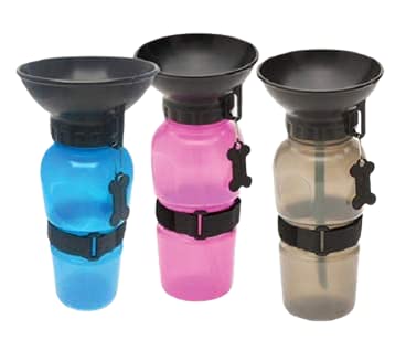 BUDDY GEAR - Travel Water Bowl Portable Dog Water Bottle Easy Carry BPA Free 520ml (Brown)