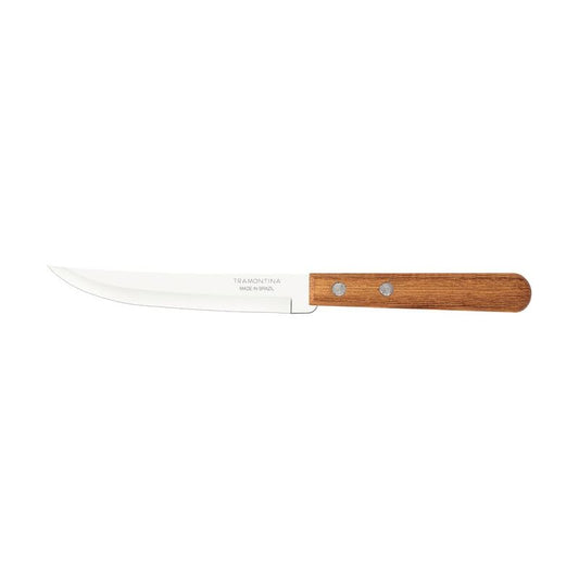 Dynamic 5-Inch Steak Knife Set, 12-Piece, Stainless Steel Serrated Blades with Wooden Handles, Sharp & Durable for Cutting Meat, BBQ, and Kitchen Use