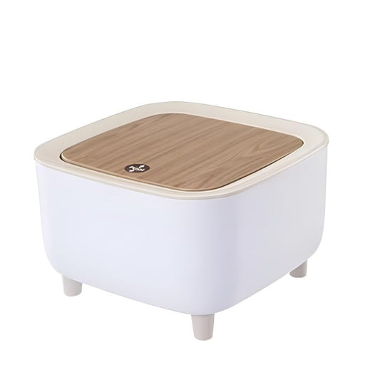 Square Storage Trash Can - 2L, Mini Plastic Waste Bin with Press Top Lid, Compact Design for Office, Kitchen, Under Desk, Multi-Purpose Waste Basket, Easy to Clean