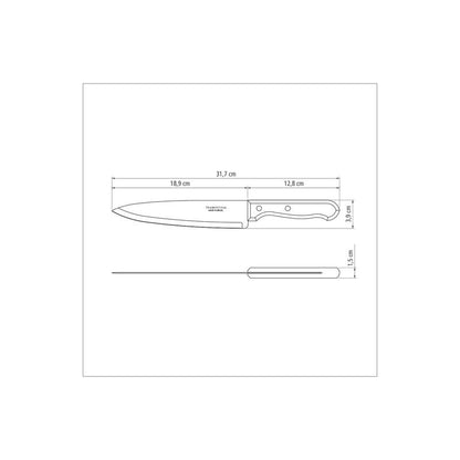 Dynamic Chef's Knife – Pack of 12 – Stainless Steel Blade with Natural Wood Handle – Versatile, Durable & Sharp for Daily Use