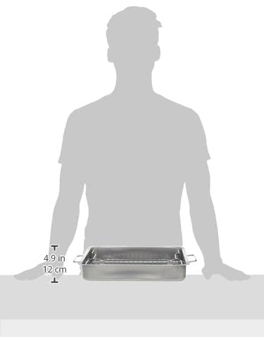 Parachute Roasting Pan with Grill Rack, Stainless Steel, 40 x 32 x 7 cm
