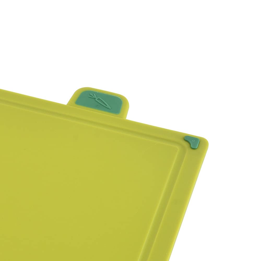 FUYTERY Kitchen Plastic Cutting Board Set of 4 Chopping Sorting Index Set Belt Storage Rack