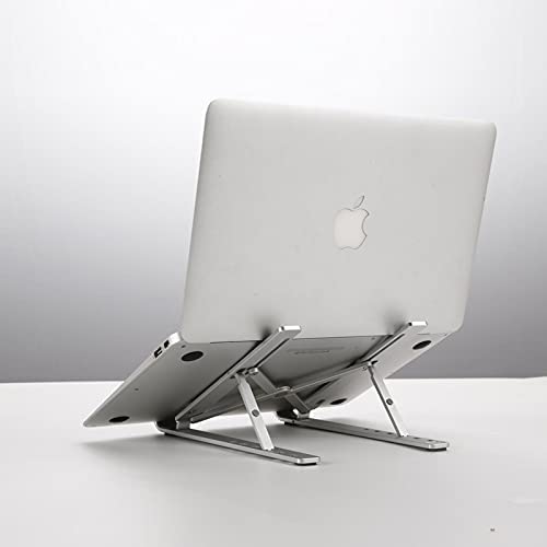 X-model adjustable 6 speed aluminium portable foldable ergonomic heat dissipated 10" - 15.6" laptop/notebook stand for MacBook Hp Lenovo Samsung Sony & more (Silver)