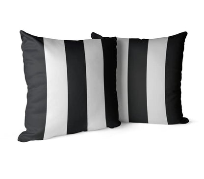 Stripes Cushion Cover in Black & White, 40x40 cm, a decorative throw pillow with a classic and bold linear pattern, perfect for adding a graphic and modern accent to your home decor