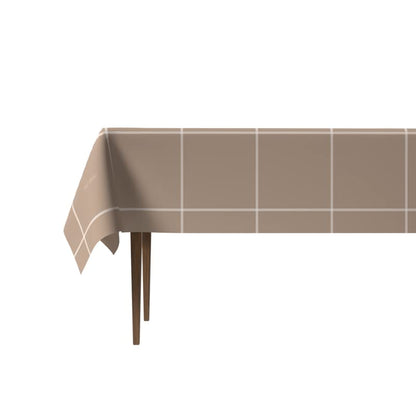 Craft Waterproof Tablecloth in Beige & White, a 140x300 cm Rectangular Table Cover of Spillproof Polyester, a Durable and Minimalist Protector for Everyday Dining and Gatherings