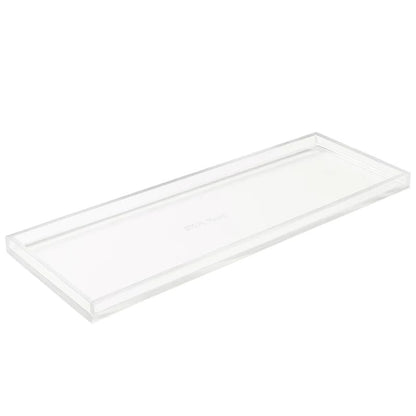 Clear Acrylic Narrow Accessory Tray, 31 x 11.4 x 1.3 cm, Desktop Storage Tray for Office and Home