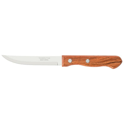 Dynamic 4" – Stainless Steel Blades with Natural Wood Handles & Aluminum Rivets – Durable & Rustic Design for Dining - 12-Piece Steak Knife Set