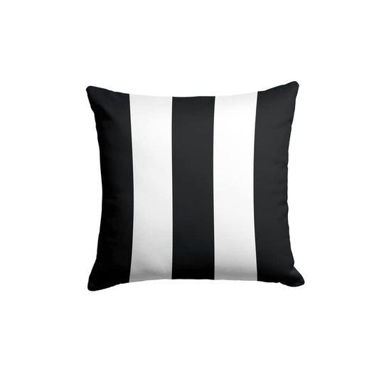 Stripes Cushion Cover, a timeless decorative pillow in a Black & White linear pattern, 40x40 cm, ideal for creating a chic, modern, and visually appealing accent on any couch or bed