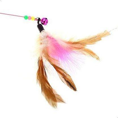Colorful feather tease cat toy funny cat catcher teaser stick rod pet toys