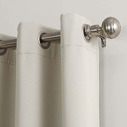 Off White Blackout Curtains - Steel Grommets - Thermal Insulated Fabric – For Room Darkness – 1 Panel