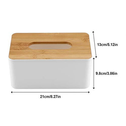 Multifunction Tissue Box Cover with Storage Caddy, White Desktop Organizer for Home & Office, Holder for Remote Controls, Phone, & Makeup, Modern Napkin Dispenser with Supply Organizer
