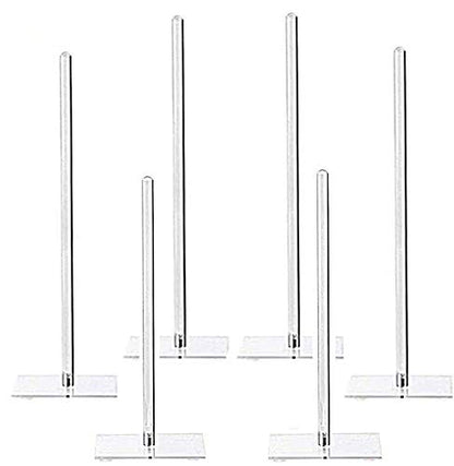 Acrylic Donut Stand Set of 6, Clear Removable Display Stands, Non-Slip Base, 25cm and 39cm Donut Bar Holder for Wedding Birthday Party Dessert Table Bagels Pretzels Decor