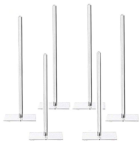 Acrylic Donut Stand Set of 6, Clear Removable Display Stands, Non-Slip Base, 25cm and 39cm Donut Bar Holder for Wedding Birthday Party Dessert Table Bagels Pretzels Decor