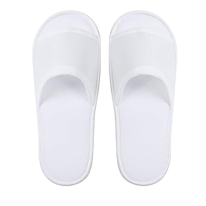 INtex HOME Open Toe White Spa Slippers - Comfortable Guest Slippers for Spa Hotel Party and Travel - Unisex Fit for Men and Women - 2 Pairs - White, One Size