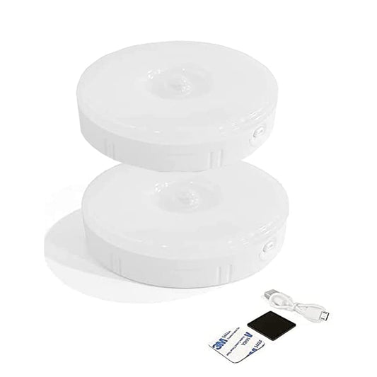 2 Pack Motion Sensor USB Rechargeable Light Indoor Rechargeable Puck Lights Lights for Kitchen