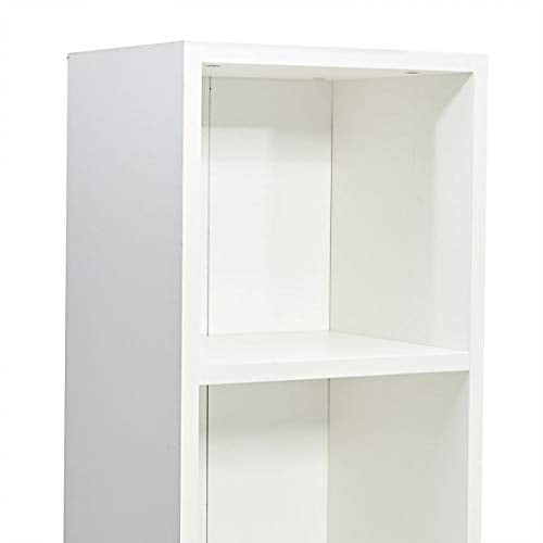 4-Tier Book Shelf, Tall Narrow Bookshelf with 4 Open Shelves, Modern Design in White, H 1060 mm x W 30 mm x D 240 mm, Space-Saving Storage Organizer, Sleek and Tall