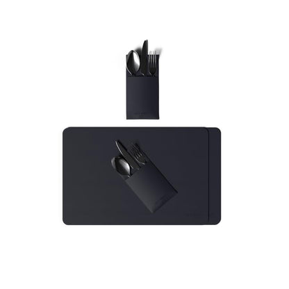 Leather Placemats and Cover Holder - Set of 2 Placemats, 2 Cover Holders Durable for Dinner Plate, Dining Table