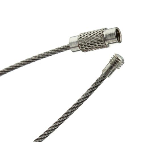 10pcs Stainless Steel Wire Keychain Cable Keyring Twist Barrel, Metal, Silver, 15 x 4.8 x 1 cm