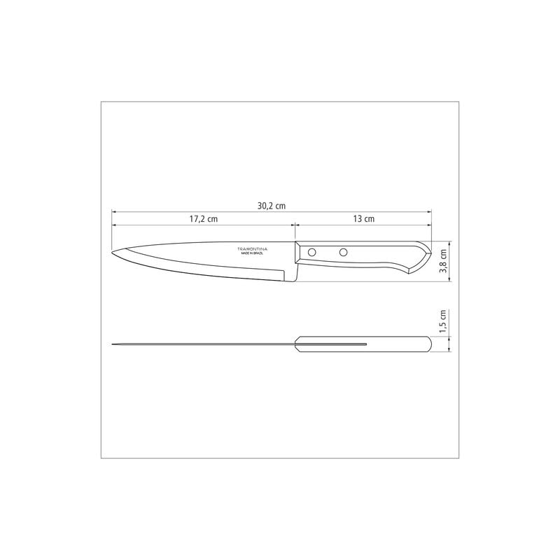 Knife with Wooden Handle – 7-Inch Stainless Steel Blade – Pack of 12 – Sharp, Durable & Multipurpose Kitchen Knife