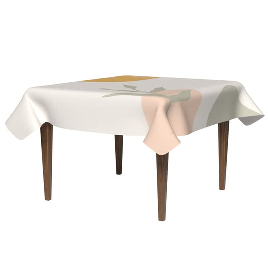 Sunrise Waterproof Tablecloth in Yellow & White, a 140x140 cm Square Table Cover of Spillproof Polyester, a Cheerful and Stain-Resistant Protector for your Kitchen or Breakfast Nook