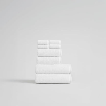 Hotel Cotton Set, White High GSM Soft and Absorbent Cotton, Multiple Size Bathroom Towels for Face, Hand, and Body, Daily Essentials