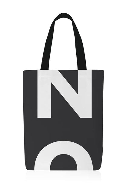 Canvas No Tote Bag, a Durable and Reusable Shopping Bag in Dark Grey, 32x45 cm, Medium Size, a Stylish and Minimalist Carrier for Groceries, Books, Beach Essentials, or Everyday Use