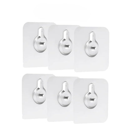 Screw Alternative Wall Hook – Self Adhesive Reusable Heavy Duty Wall Hanger for Bathroom, Kitchen, Tiled Walls – No Drilling Required – Transparent Design