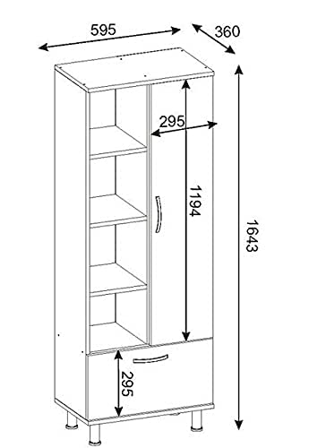 Organizing Unit in White, Multi-purpose Storage Cabinet for Kitchen and Any Place in the House, Freestanding Utility Cupboard with Shelves and Ample Space