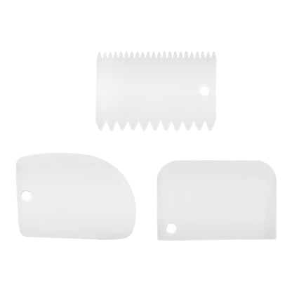 FYACCD Dough Scraper, 3 Pieces Plastic Dough Scraper Set, Cream Scraper, Cream Edge Smoothing Comb Tool for Cake Edge Decorating