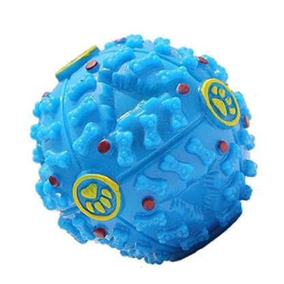 Funny Pet Food Dispenser Toy Ball Dog Cat Play Squeaker Sound Training Chew Toy