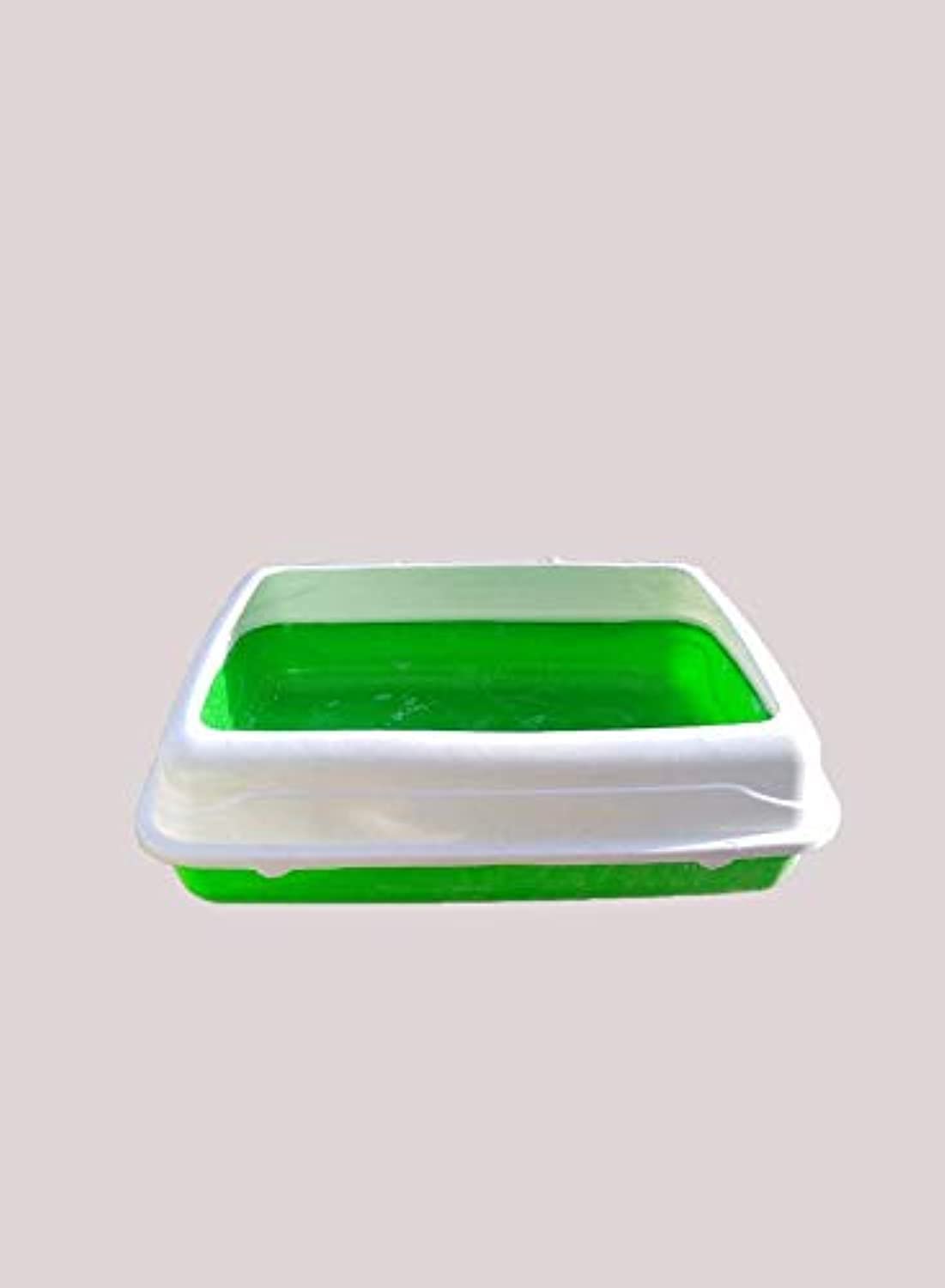 Cat and dog litter pan with removable sides (16x12, green)
